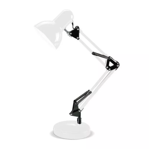 [DABClassic Blanca] Lampara de escritorio doble brazo c/pantalla Blanca E-27