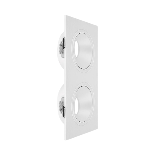 [CORAECAD-X2-B-PC] ARTEFACTO DE EMBUTIR CUADRADO ANTIDESLUMBRANTE DICRO X2 MOVIL PVC BLANCO