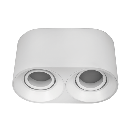 [CORAPRDR-X2-B-PC] ARTEFACTO PLAFON REDONDO DICRO X2 MOVIL PVC BLANCO RANURADO