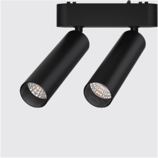 [CORRMS-CMD-N-14W-36G-WW] CABEZAL MOVIL DOBLE ANTIDESLUMBRAMIENTO NEGRO PARA RIEL MAGNETICO SKYLINE ø31MM MACROLED, DC48V, 14W, 2700K, 36°, RA>90