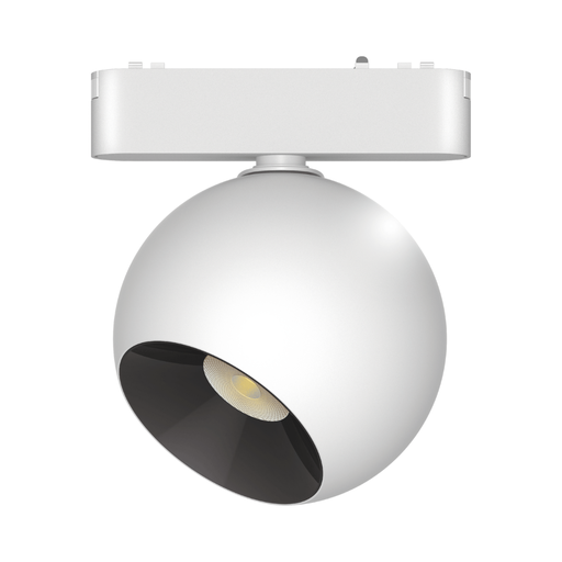 [CORRMS-AEF-B-12W-36G-WW] APLIQUE ESFERICO FOCAL BLANCO PARA RIEL MAGNETICO SKYLINE ø100MM MACROLED, DC48V, 12W, 2700K, 36°, RA>90