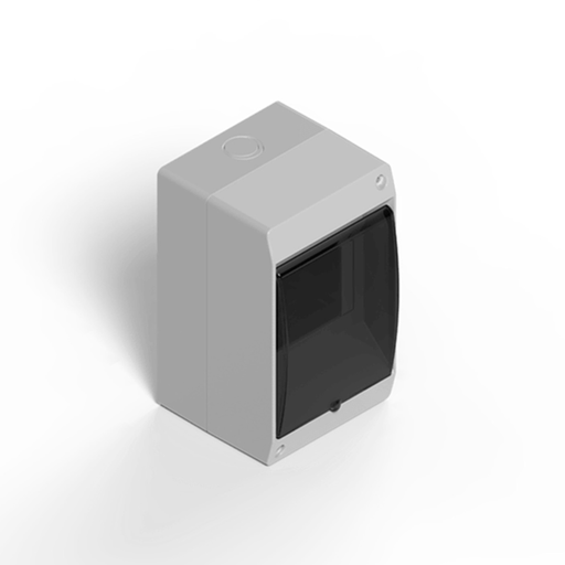 [GEN04505GF] Caja ext. TM 4 bocas c/tapa fumé - Gris