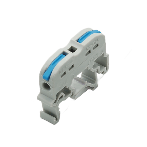 [TBCJXB-Q1B] TERMINAL DE CONEXIÓN RAPIDA PARA RIEL DIN - 1 ENTRADA / 1 SALIDA - AZUL