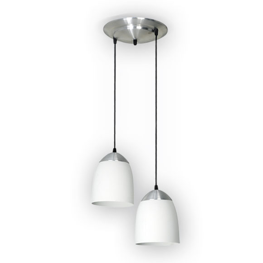 [FAR0328/2BL] Campana con detalle de aluminio pulido ø 150 mm 2 luces blanco