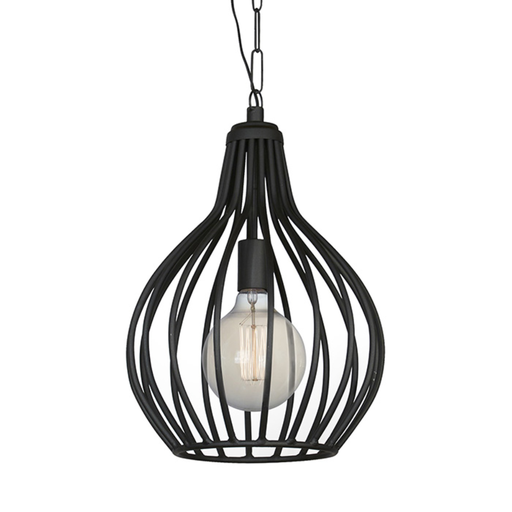 [FAR9017/ANE] Colgante cebolla Ø 350 mm alto 500 mm caño acero color negro