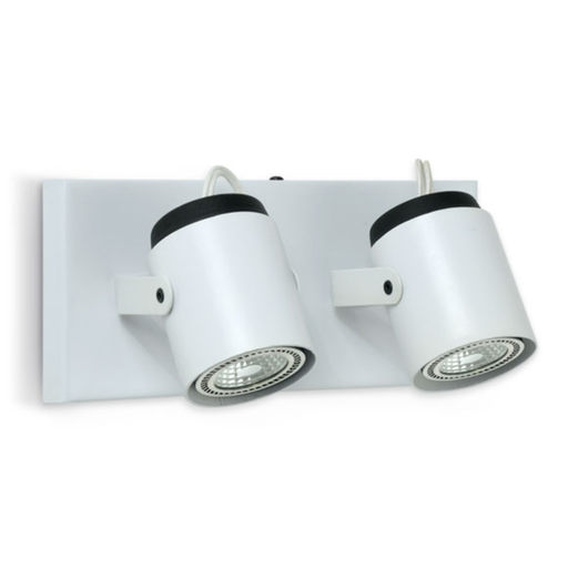 [FAR0173/2BL-NE] Spot 2 luz para lampara GU10 dicro Led blanco-negro