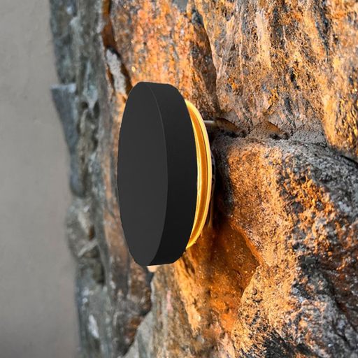 [FWI1700-NE] APLIQUE PARED REDONDO 2xG4 Alum ACRILICO TRANS. Negro