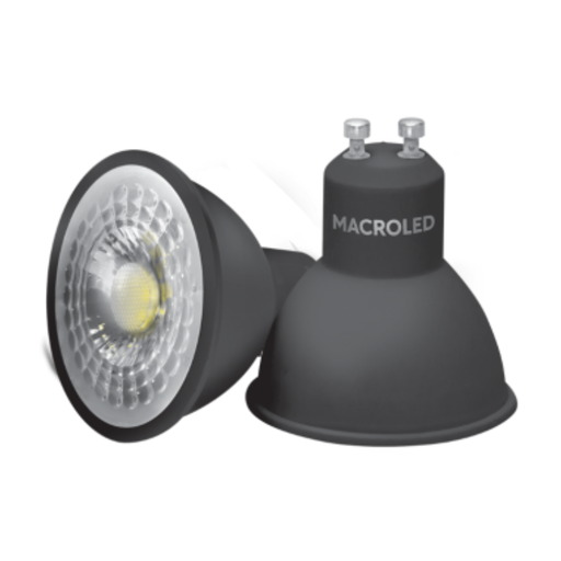 [CORPAR16-PVCN-7W-38D-WW] DICRO MACROLED ECO NEGRA 7W AC100-240V CALIDO 2700K SPD1500V 38º