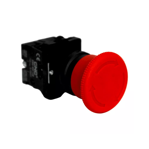 [CNCLAY5-ES545] PULSADOR DE EMERGENCIA PLASTICO HONGO 40MM ROJO 1/4 GIRO (1 NORMAL CERRADO + 1 NORMAL ABIERTO)