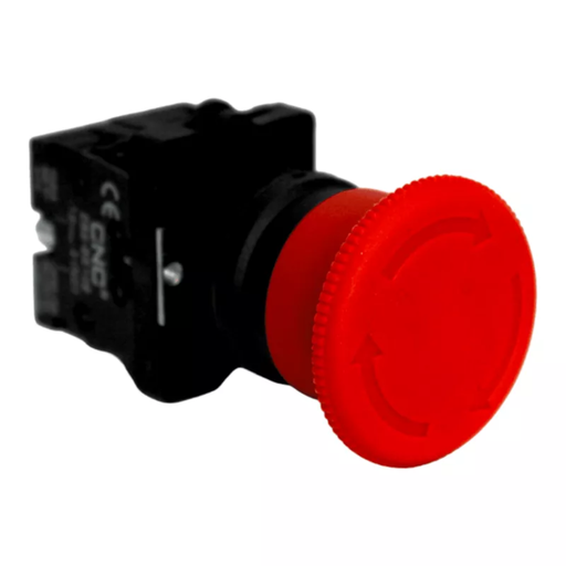 [CNCLAY5-ES545] PULSADOR DE EMERGENCIA PLASTICO HONGO 40MM ROJO 1/4 GIRO (1 NORMAL CERRADO + 1 NORMAL ABIERTO)