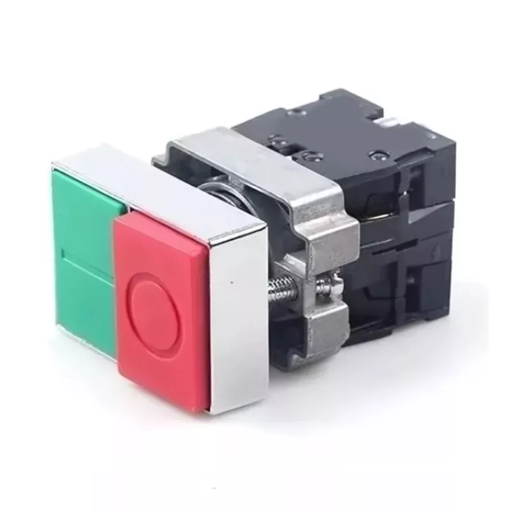 [CNCLAY4-BL8425] PULSADOR DOBLE VERDE/ROJO METALICO SALIENTE C/CONTACTOS AUXILIARES
