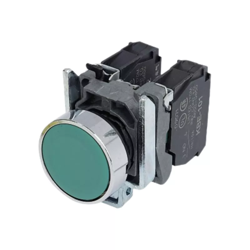 [CNCLAY4-BA31] PULSADOR METALICO RASANTE VERDE (1 NA)