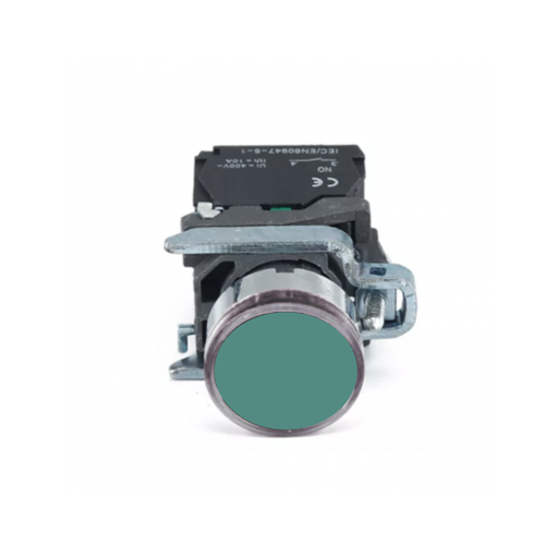 [CNCLAY4-BA31] PULSADOR METALICO RASANTE VERDE (1 NA)