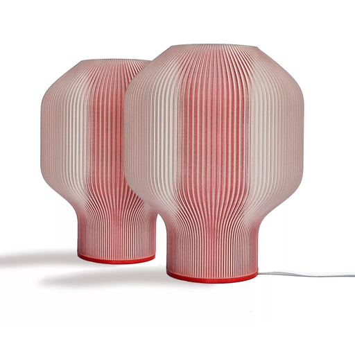 [CHJART29RO] Lámpara de mesa Fiamma 26 cm de alto estructura blanca y tulipa rojo s/foco