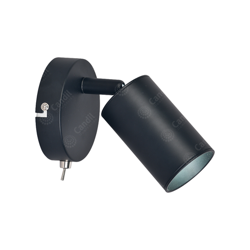 [CANC330/1 NG] Aplique Pola 1xGU10 Negro Mate