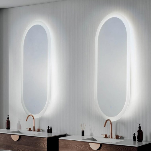 [DABESPEJO-11] Espejo ovalado vertical ø900mmx450mm, luz calida; touch,  28w led 