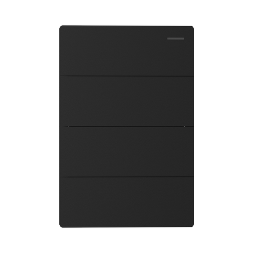 [CORMILAN-4CN-N] TECLA MILAN NEGRO MACROLED, 4 CANAL, 2 VIAS, AC 250V, 10A MAX. BASTIDOR METALICO