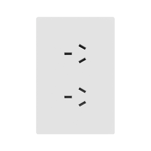 [CORMILAN-2TC-B] TOMACORRIENTE DOBLE MILAN BLANCO MACROLED, AC 250V, 10A MAX. BASTIDOR METALICO