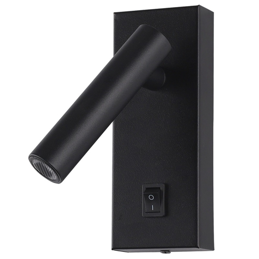 [ART42030-NT-3000K] Aplique de pared See con led integrado 2w 3000k. Direccionable con tecla de encendido. Construido en aluminio Uso interior. Negro