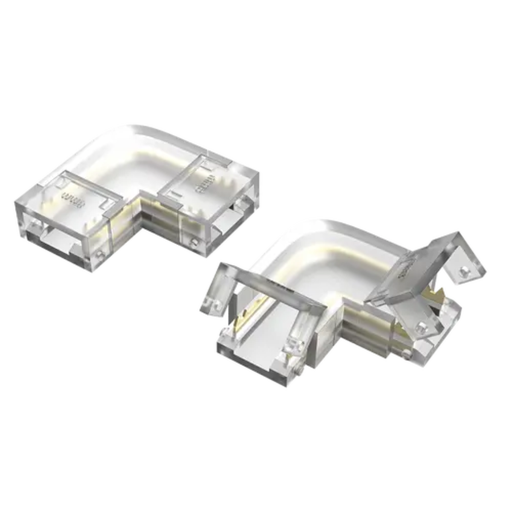 [CORITAT-L-8MM-2P] INTERCONECTOR TIRA A TIRA EN L MACROLED, PARA TIRAS COB 8MM, 2 PINES, TRANSPARENTE