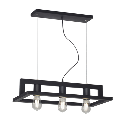 [FERC-311] Colgante "CARTAGENA" Caño 602x303x130 Interior E-27 Negro Texturado