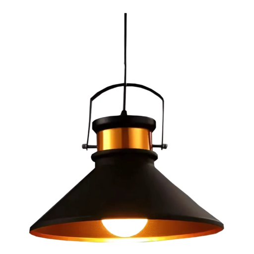 [DATJoe Wide] Colgante Negro con detalles color cobre E27
D36cm