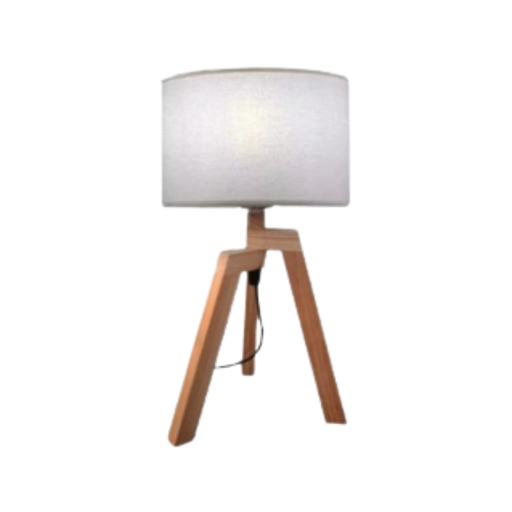 [VIN6700] VELADOR TRIPODE NORDICO CON PANTALLA LINO