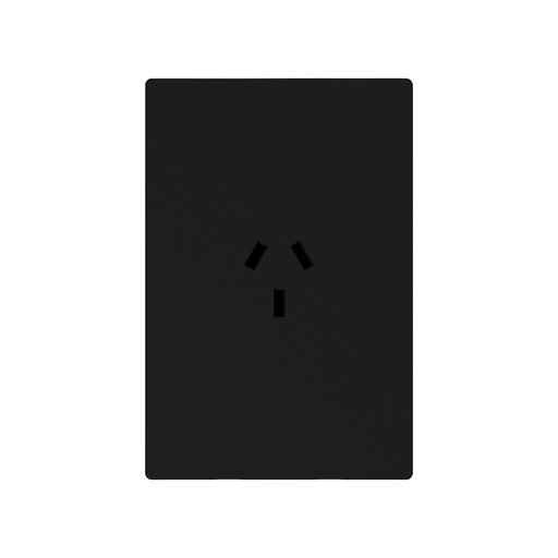 [CORMILAN-TAPA-1TC-V-N] FRENTE PARA TOMACORRIENTE VERTICAL MILAN MACROLED, COLOR NEGRO