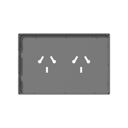 [CORMILAN-TAPA-2TCBN-G] FRENTE PARA TOMACORRIENTE BI-NORMA DOBLE MILAN MACROLED, COLOR GRIS