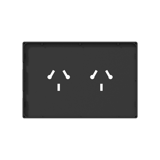 [CORMILAN-TAPA-2TCBN-N] FRENTE PARA TOMACORRIENTE BI-NORMA DOBLE MILAN MACROLED, COLOR NEGRO