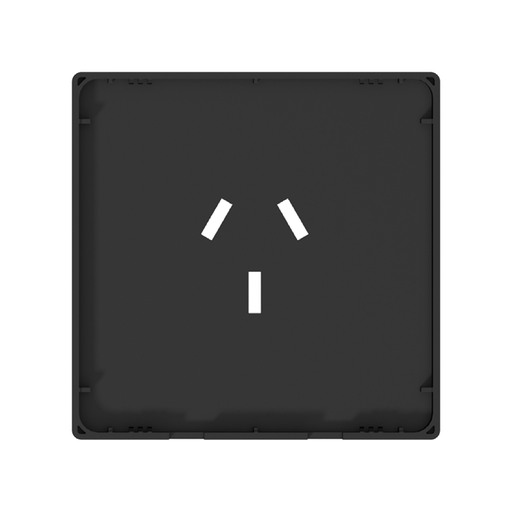 [CORMILAN-TAPA-TC20A-MG-N] FRENTE PARA TOMACORRIENTE MIGNON 20A MILAN MACROLED, COLOR NEGRO