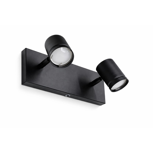 [FERAP-2903N/T] Aplique "TERLIZZI" 2 x GU-10 (280x105x105mm) Negro