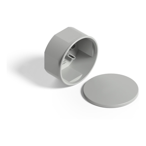 [GEN02216PG] Caja octogonal chica de sobreponer con tapa Gris