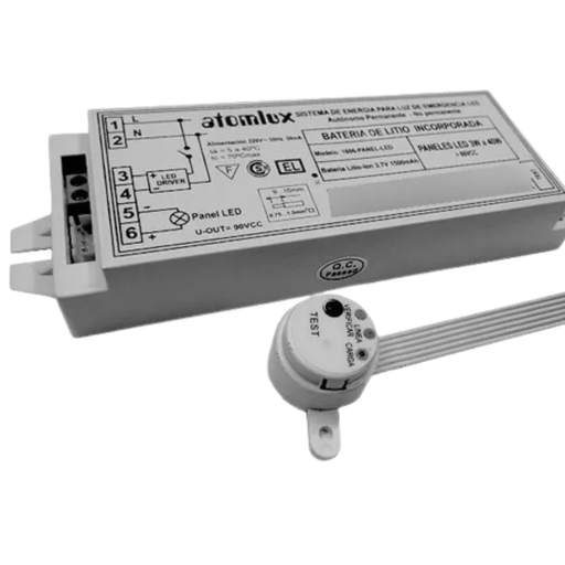 [ATO1610 Panel Led] Sistema Aut. para Paneles Led´s con Driver externo de 3W a 100W    Batería Litio Ion Incorporada (interna) - Encendido permanente / No permanente
