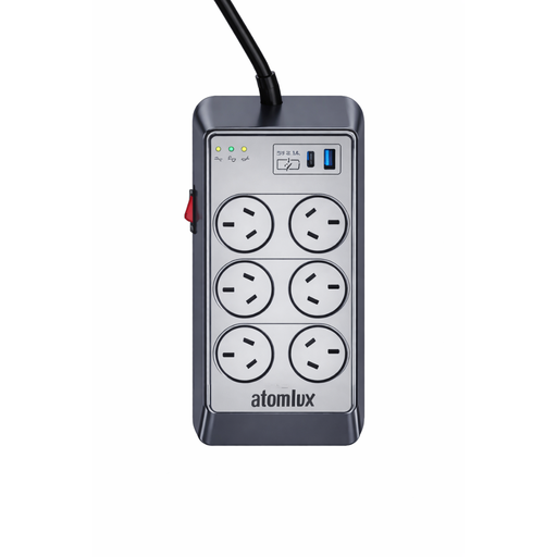 [ATOR 1000@ C] Estabilizador + Filtro de línea + USB Tipo C + 6 Salidas + Prot. P/Internet 1000 VA.