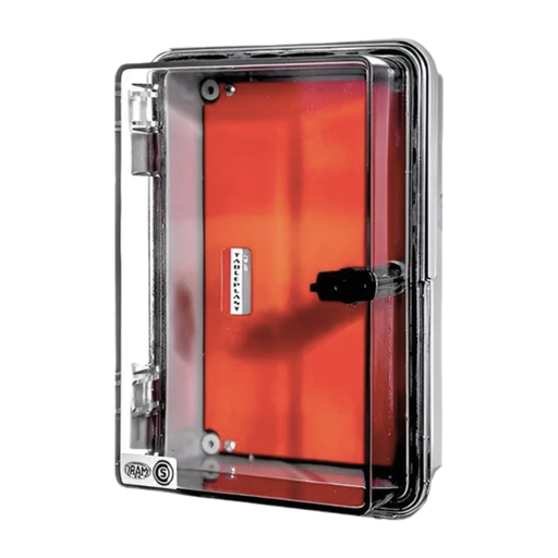 [TAB2906CH] GABINETE CON CHASIS METÁLICO BASE GRIS Y TAPA TRANSPARENTE - IP67 IK10 DE 303X367X155MM