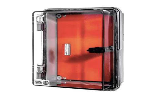 [TAB3306CH] GABINETE CON CHASIS METÁLICO BASE GRIS Y TAPA TRANSPARENTE - IP67 IK10 DE 381X367X155MM