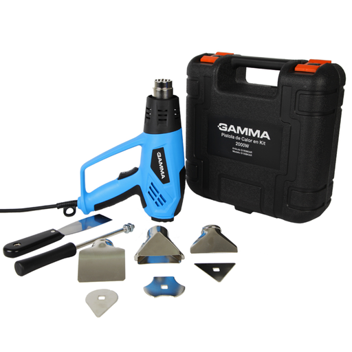 [GMMG1936KAR] Pistola de calor en KIT 200W  | 50ºC - 600ºC con maletin y accesorios, indicador LED