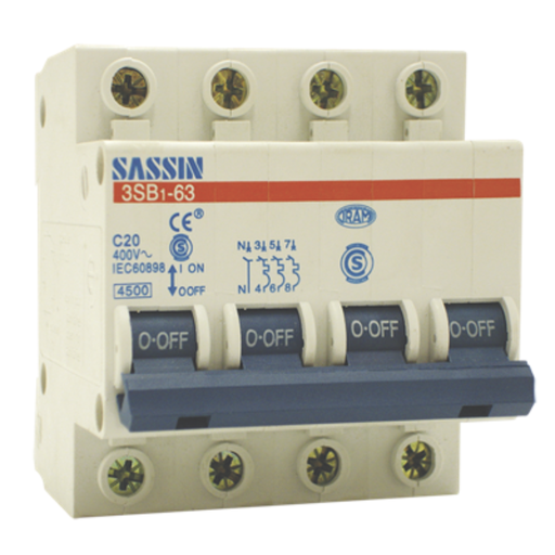 [TBC3SB4-10] AUTOMATICO TERMOMAGNETICO TBCIN TETRAPOLAR 4.5KA 10A TERMICA