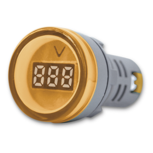 [TBCAD22DS-YV] MINI VOLTIMETRO-AMPERIMETRO TBCIN DIGITAL REDONDO COLOR AMARILLO - 