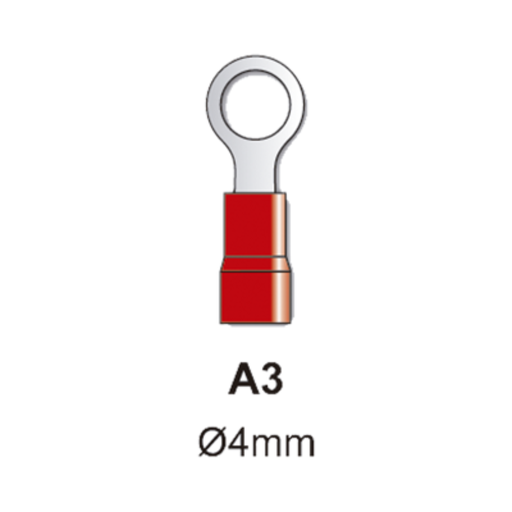 [TBCA3] TERMINAL PREAISLADO TBCIN OJAL 4MM ROJO