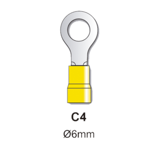 [TBCC4] TERMINAL PREAISLADO TBCIN OJAL 6MM AMARILLO