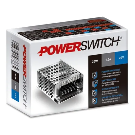 [CORS-35W-24V] FUENTE POWERSWITCH 24V 1.5A GAB METALICO IP20