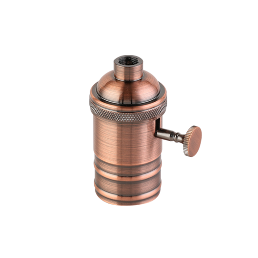 [CORPLV-VIN-P-E27-CO] PORTALÁMPARA ALUMINIO E27 VINTAGE CON PERILLA COBRE