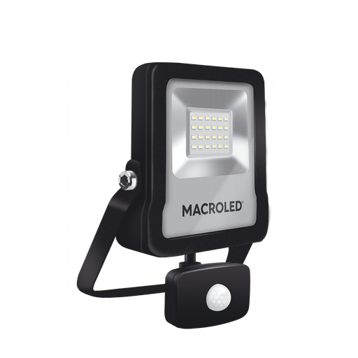 [CORPFLS-20W-110D-857-CW] REFLECTOR LED CON SENSOR DE MOVIMIENTO MACROLED 20W AC100-240V FRIO 6500K - SFLSV2-20CW