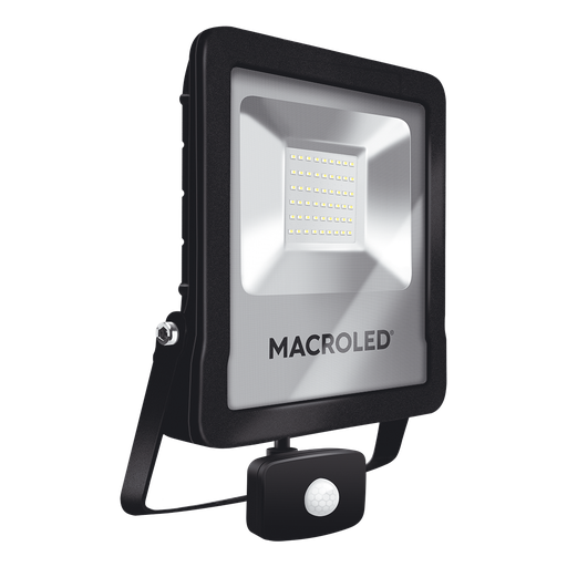 [CORPFLS-50W-110D-857-CW] Reflector Linea PRO 50w con sensor de movimiento Macroled frio - SFLSV2-50CW